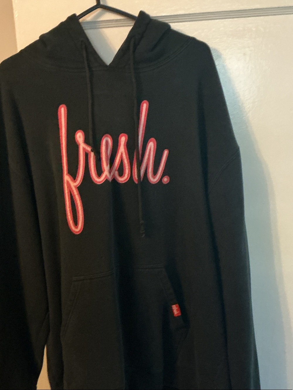 Black Hoodie with Pink Script Logo - Picture 3 of 3